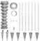 vidaXL Galvanised Steel Chain Link Fence with Posts Spike, Easy to Install Fence Kit for Gardens, Zoos, Sports Yards, Roads and Pools, Silver, 15x1.25m