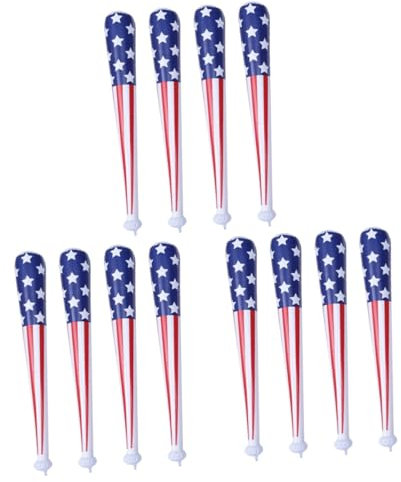 Toyvian 12 aufblasbares Spielzeug US Flagge USA- amerikanische Flagge kinderfasching Spielzeuge Party-Requisiten Aufblasbarer Stock für den Unabhängigkeitstag Sport PVC