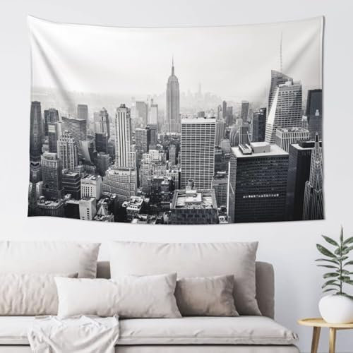 VANANI New York Wandbehang, Schwarz und Weiß, einfache Installation, Dekoration für Wohnzimmer und Schlafzimmer, 102 x 152 cm