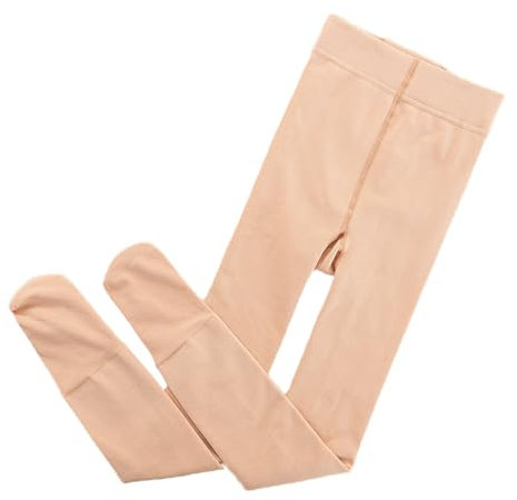 Yeeteepot Mädchen Warm Strumpfhose Winter Gefüttert Leggings Kinder Einfarbig Strumpfhosen Weiche Leggings Thermo Verdicken Hose Strümpfe A-Braun Regular XL