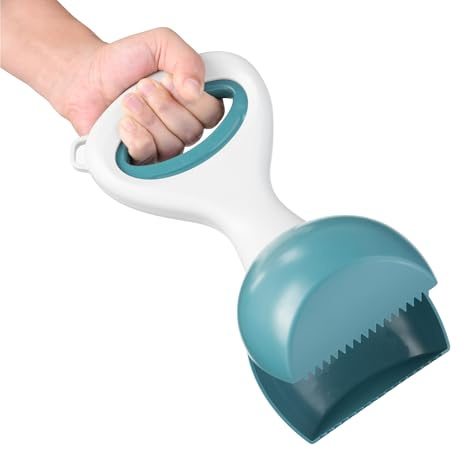 Navaris Recoge Cacas de Perros - Recogedor Caca Perros Sin Tocar - Recogedor de Excrementos Perro con Boton y Cierre Seguro - Recogedor de Heces de Perro Higienico - Talla S Verde