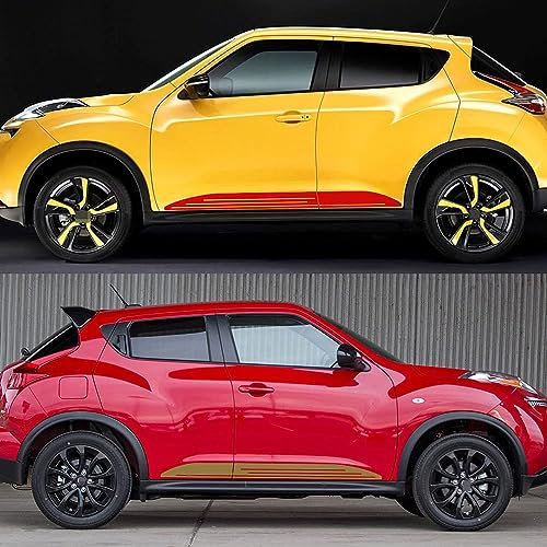 TTTao Karosserie Aufkleber Aufkleber,für Nissan Juke NISMO,Autotür Seitenschweller Sticker Außen Zubehör,C-Red