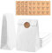 50 Pièces Sac Papier Kraft Petit Format 24 x 13 x 8cm,Sachet Papier Kraft Alimentaire avec 60 Autocollants,Blanc Pochette Cadeau Kraft,Mini Sacs Cadeaux,pour Mariage,Anniversaire,Nourriture,Pâtisserie