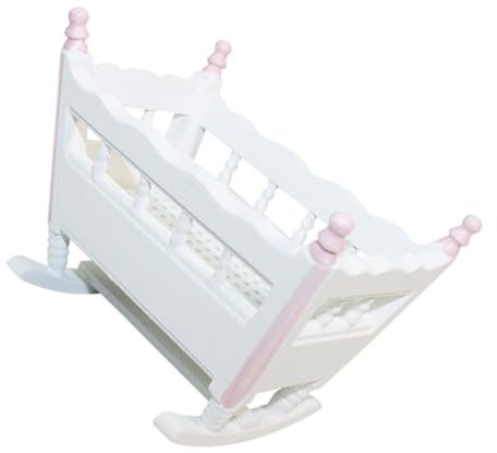 DRESSOOS Mini Holzkrippe Puppenhausmöbelmodell Modernes Puppenhausmöbelzubehör Im Miniaturformat Für Kreative Puppeneinrichtungen Inkl Miniatur Lebensmitteln Ideal Für Kinder Ab 3