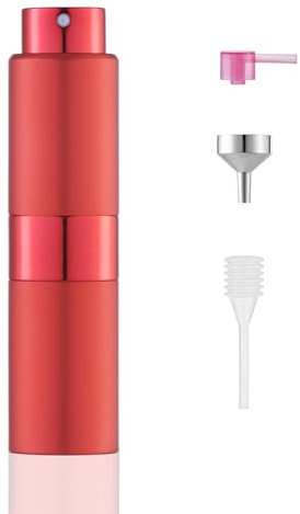 Toureal 20ml Parfum Zerstäuber für unterwegs - Reise Parfüm Abfüller für Urlaub - Mini Perfume Travel Bottle Atomizer - Parfümzerstäuber Nachfüllbar Leer und Kleine Parfüm flaschen zum Befüllen Rot