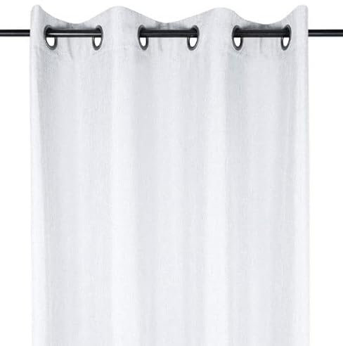 SCHÖNER LEBEN. Vorhang mit Ösen Leinenstruktur weiß 140x280cm