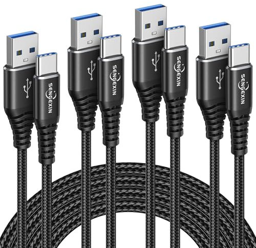 Cavo USB Type C Ricarica Veloce[4pezzi,1M+2M+2M+3M],Cavetto Caricabatterie Tipo C per Samsung S24 S23 S22 S21 S20 Plus S10 S10+ S9 S8 S10E A20 A20E A40 A50 A70 A51 A71,Redmi Note 10 9 Pro