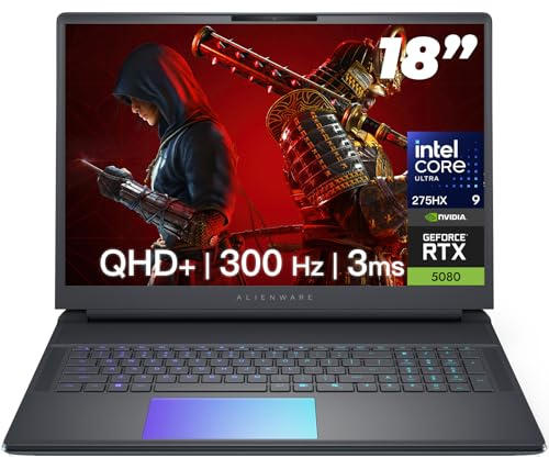 Alienware Ordinateur portable de jeu Area-51 de 18 po – GeForce RTX 5080 16 Go GDDR7 • 18 po QHD+ 300 Hz • Intel Ultra 9 275HX • Éclairage RVB AlienFX • Wi-Fi 7 • Ai NPU • Quad ventilateur de