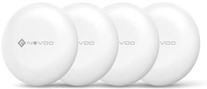 NOVOO Air Tag Schlüsselfinder Smart Tracker Kompatibel mit Apple Wo ist? APP(iOS) oder Google,Mein Gerät Finden”APP(Android) Bluetooth KeyFinder Austauschbarer Akku für Gepäck,Taschen,Koffer-4er Pack