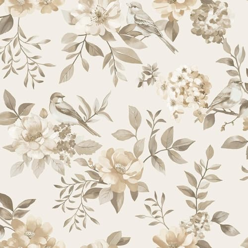 Holden Botany The Bird Garden Soft Tone Bird and Flower Inspired Wallpaper for Sitting Rooms Living Rooms Feature Walls CottagesNeutral (14190)