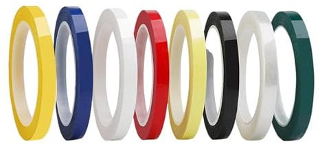 MagiDeal 8 Stück Whiteboard-Klebeband, Drapierband, Klassenzimmerbedarf, 3 mm Breite, bunt, für Heimwerker, Kunsthandwerk, Whiteboard-Zubehör
