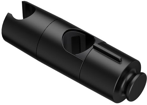 OFFO Duschkopfhalterung mit Haken, Verstellbar für Konus 19-22 mm, Handbrause Halterung 45° Drehbar, Duschhalterung ohne Bohren, Leicht Montierbar, Schwarz