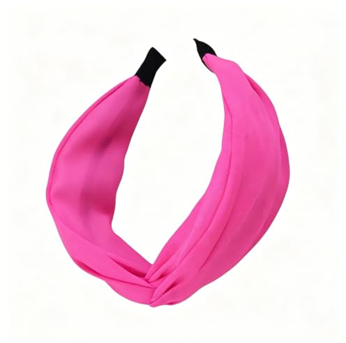 1 bandeau turban fluo, large cerceaux à cheveux, pour femmes et filles - Rose fluo