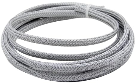 Gaine tressée isolée de 2 m 2/4/6/8/10/12/14/16/20/25/30/40 mm Protection Gaine Fil Haute densité Noir Rouge Manchon câble(Grey,40mm)