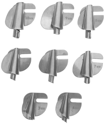 Abaodam Lot de 8 Pieds Ourleur Roulé en Acier Inoxydable, Accessoires Universels pour Machine à Coudre Domestique, Pieds Presseurs Spirales pour Ourlets Précis et Couture Créative
