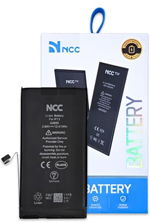 New Net - Batteria NCC A2655 compatibile con iPhone 13 (A2633, A2482, A2631, A2634, A2635), EMC (4031, 3997, 3999, 4032), iPhone14,5 [3.84V – 12.41Wh]