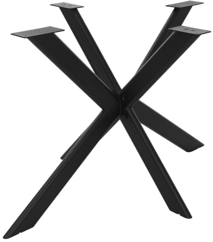 ML-Design Tischbeine Metall Schwarz, Tischgestell Spider Outdoor wetterfest, Tischfüße X-Form, Tischkufen aus Stahl, Tischuntergestell, Möbelfüße für Esstisch & Schreibtisch, 120x78x71,5 cm, Flach