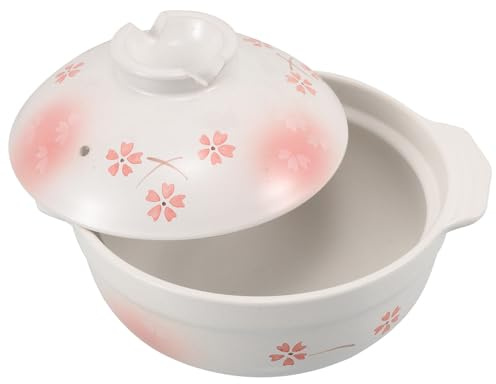 jojofuny Olla de Barro Japonesa con Tapa de 1000ml, Resistente a Altas Temperaturas y Calentamiento Uniforme para Cocina Doméstica en Estilo Tradicional Japonés