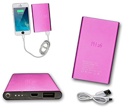 PH26 Batterie USB Externe de Secours 8000mAh avec LED (câble Inclus) Power Bank Rose Output Intelligent Quick Charge pour Sony Xperia L1 by
