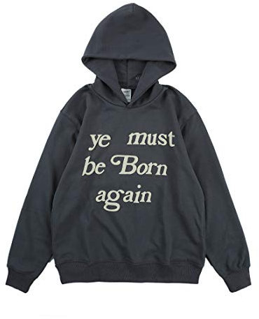 NAGRI Kanye Ye Must Be Born Again Hoodie Kapuzenpullover Pullover Hooded Hoody,Schwarz,XL