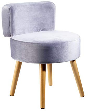 Echtwerk Sessel Milo, Polstersessel, Skandinavischer Sessel, Stuhl mit Komfort, hohe Rückenlehne, weiche Schaumstoffpolsterung, für Wohnzimmer & Leseecke, Holzfüße, 44 x 58 cm, 4 kg, Grau
