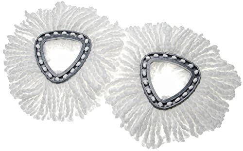 vhbw 2X Testina pulente Compatibile con Vileda Easy Wring & Clean, Turbo Easy Wring mocio, lavapavimenti - Microfibra, Nero/Bianco