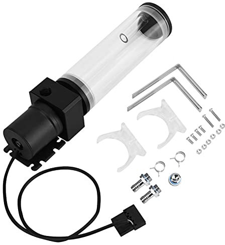 Computer Diy Wasserkühlung Refitted 19w Hochleistungs-wasserdichte integrierte Wasserpumpe und Wassertank Kombination, G1/4 Acryl Computer DIY Wasserkühlung Tank Zylinder Reservoir(160mm)