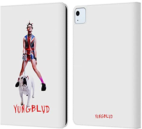 Head Case Designs Licenciado Oficialmente Yungblud Lápiz Labial Fresa Gráficos Carcasa de Cuero Tipo Libro Compatible con Apple iPad Air 2020/2022