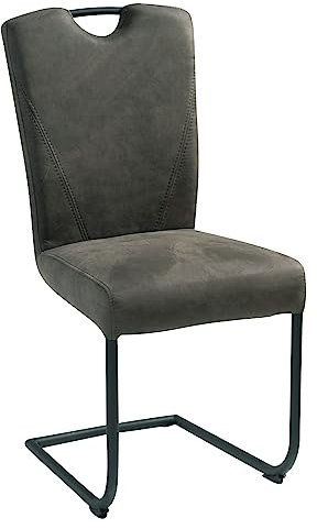 Möbel Jack Schwingstuhl - Graphitfarben - Mikrofaser - Eisengestell