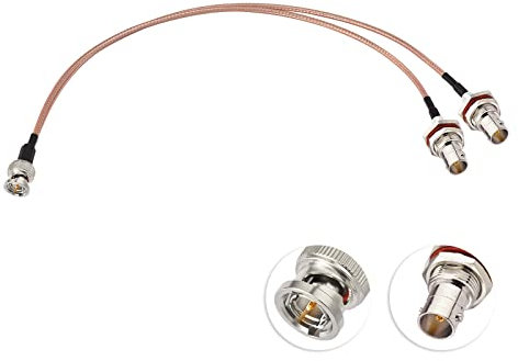 Superbat BNC Splitter 30 cm Dual Buchse 75 Ohm Splitterkabel V Typ RG179 Kabel für Kameras, DVR, Rekorder SDI Videokabel