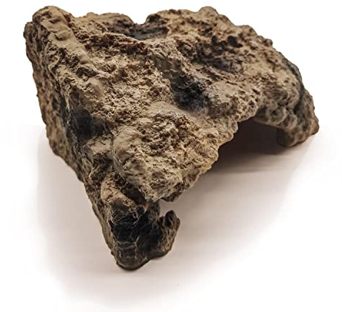 LUCOSIU Reptile Simulation Rock Cave Hideouts Terrarium Habitat Décor Bearded Dragon Hideout for Turtles Lizards Snakes Crab (Large)