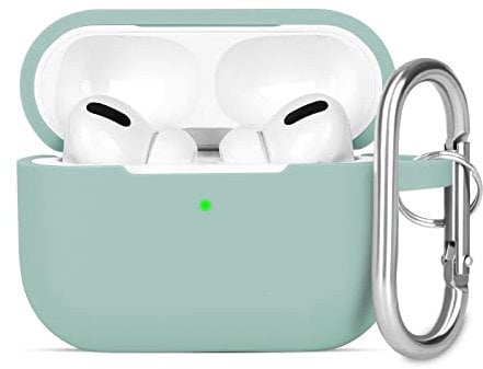 KOKOKA Case Cover Compatible with Airpods Pro 2, Soft Silicone Skin Case Cover Shock-Absorbing Protective Case for Airpods Pro 2nd Generation (2022) with Carabiner, Front LED Visible, Cloud Grey