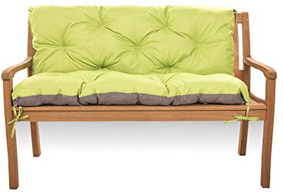 Cojín de asiento para columpio de Hollywood, banco con respaldo, cojín para columpio de jardín, cojín de banco para exteriores (160 x 60 x 50 cm, lima)
