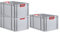 PROREGAL SuperSparSet 3x Eurobox NextGen Color | HxBxT 32x40x60cm | 65 Liter | Griffe rot offen | Verstärkter Boden | Eurobehälter, Transportbox, Transportbehälter, Stapelbehälter