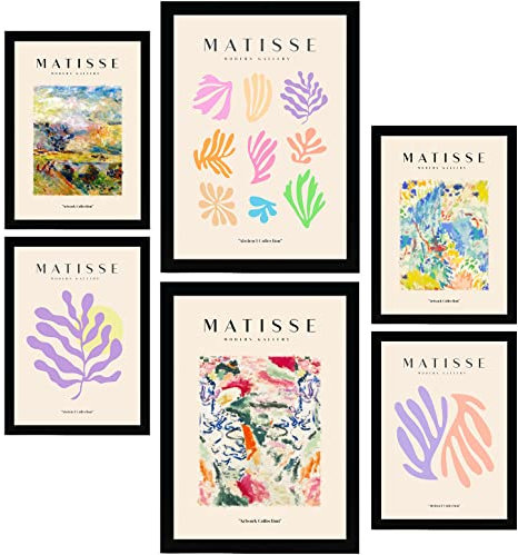 Nacnic Set mit 6 Henri Matisse Postern. Vegetation. Drucke des Fauvismus und der abstrakten Kunst für Innenarchitektur und Dekoration. A3 & A4 ohne Rahmen.