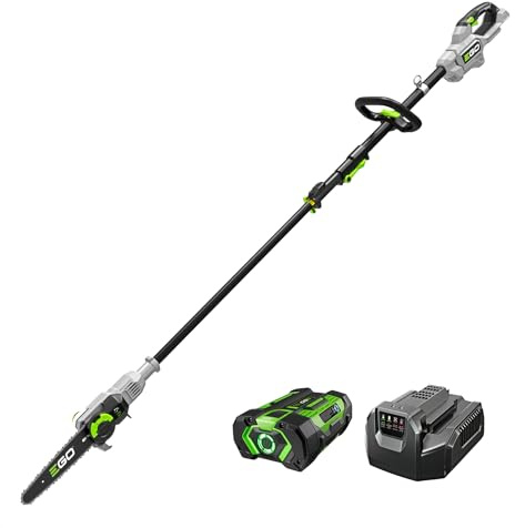 EGO Power+ Pole Saw, Cordless Electric Pole Saw for Tree Trimming with Telescopic LED Cut Line Indicator, Includes 56V 2.5Ah Battery and Charger - PS1001