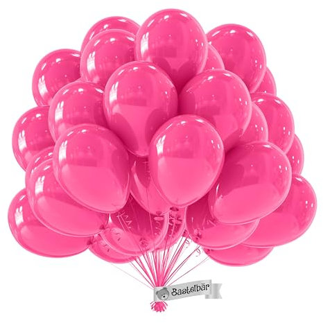 Ballon Rose Bio • 50 Pièces • Made in EU • Certifiés Durables • 100% Latex Naturel • Ø34cm • Adapté à l'Hélium • Ballons de Baudruche • Anniversaire • Gonflable