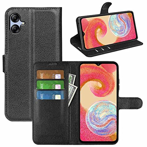 Wigento Für Samsung Galaxy A04e Tasche Wallet Premium Schwarz Schutz Hülle Case Cover Etuis Neu Zubehör