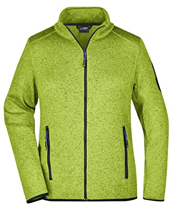 James & Nicholson Damen Fleece Strickjacke - Taillierte Jacke aus Strickfleece mit Stehkragen