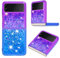IMEIKONST Custodia Compatibile con Samsung Galaxy Z Flip 4, Brillantini Glitter Gradient Sabbie Mobili Cover Trasparente Rigida Silicone Bumper Case Custodie per Samsung Z Flip 4. Viola Blu YB