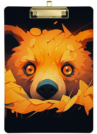 Trade Quest Porte-bloc mural Motif ours orange derrière un mur cassé Noir