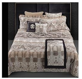 Roberto Cavalli Completo Copripiumino liBerty Matrimoniale 250x255 In Raso Di Cotone Brown