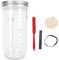 Sauerteig-Starter-Set, 680 Ml, Glas mit Spatel, Sauerteig-Starter-Set, 610 Ml, Temperaturmarkierung für Sauerteig, Starterglas mit Spachtel, Stoffabdeckung, Markierung für die