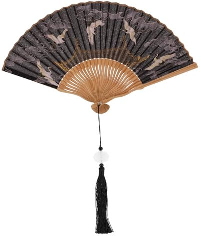 ifundom Retro Silk Folding Fan Bamboo Frame for Home Wall Decor Traditional Japanese Pattern Art Craft Ornament for Costume Collocation and Home Decoration