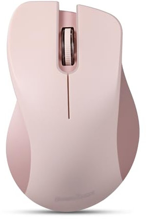 perixx PERIMICE-621 - Mouse wireless con clic silenzioso, design ergonomico, compatibile con PC desktop e laptop, colore: rosa