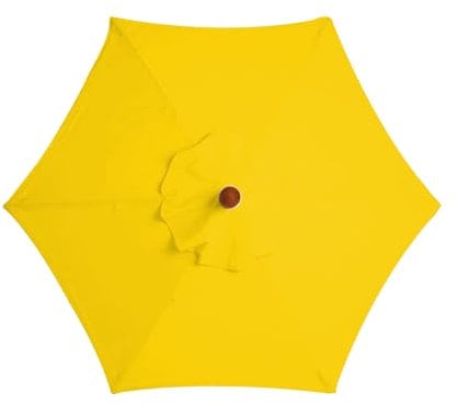 CEIEVER Replacement Parasol Cover, 2.7M/3M+6 Arms/8 Arms Replacement Parasol Fabric cover for Garden Umbrella (Yellow)