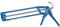 doitBau Kartuschenpistole 310ml Robust Skelett blau Silikonspritze Kartuschenpresse Dicht- & Klebstoff-Kartuschen Schubteller Dosierpistole Sechskantvorschub Silikon Montagekleber Silikonpistole