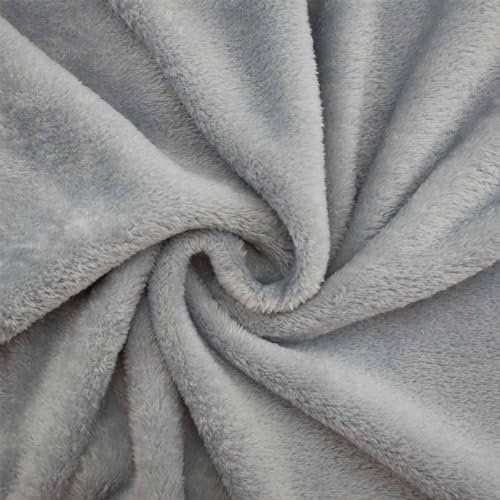 Wellness Fleece Stoff, kuschelig weicher Fleecestoff zum Nähen, grau (Länge am Stück: ab 50cm / Breite: 150cm)