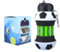 Dropish Botella Agua Silicona Diseño fútbol - Niños, Niñas y Adultos- Plegable - Libre de BPA - Muy Resistente - 550ml