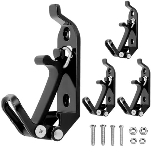 QWORK® 4 Stück Metall Verschlusslager, Schaufelhalterung Spatenhalter Axthalter Offroad Zubehör für Dachträger und Airlineschiene